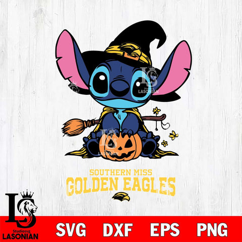 Southern Miss Golden Eagles Stitch witch Svg Eps Dxf Png File, NCAA svg, Digital Download, Instant Download