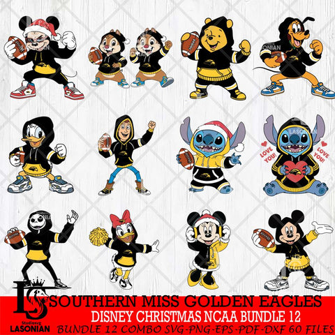 Southern Miss Golden Eagles  Disney christmas NCAA Bundle File Cut, Bundle NCAA SVG DXF EPS PNG FILE, Digital Download , Criucut , Silhouette