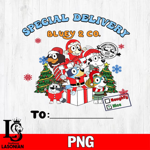 Special Delivery Bluey & Co 4 Files,Christmas file,Digital Download ,Instant Download
