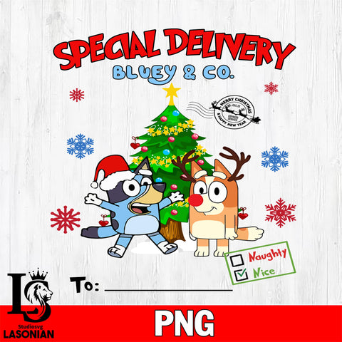Special Delivery Bluey & Co Christmas 2 Files,Christmas file,Digital Download ,Instant Download