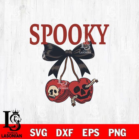 Spooky Cherry Bow halloween SVG DXF EPS PNG FILE, Digital Download,Instant Download, Silhouette