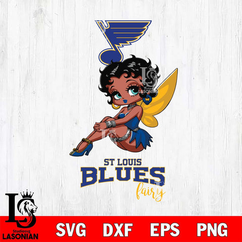 St Louis Blues Beauty Black Fairy Betty Boop, Svg Eps Dxf Png File, Digital Download