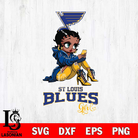 St Louis Blues Beauty Black Fan Girl Football, Svg Eps Dxf Png File, Digital Download