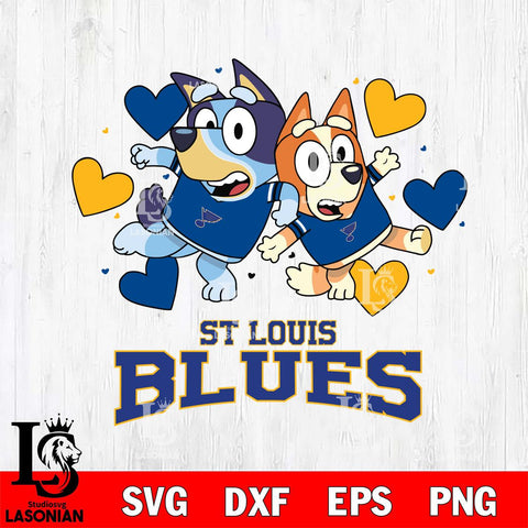 St Louis Blues Bluey & Bingo 10 Svg Eps Dxf Png File, NHL svg, Digital Download, Instant Download