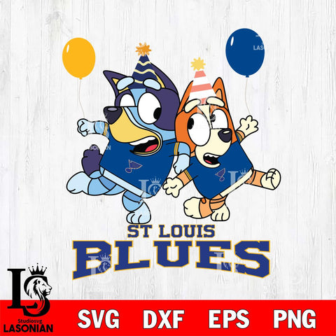 St Louis Blues Bluey & Bingo 11 Svg Eps Dxf Png File, NHL svg, Digital Download, Instant Download