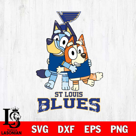 St Louis Blues Bluey & Bingo 12 Svg Eps Dxf Png File, NHL svg, Digital Download, Instant Download