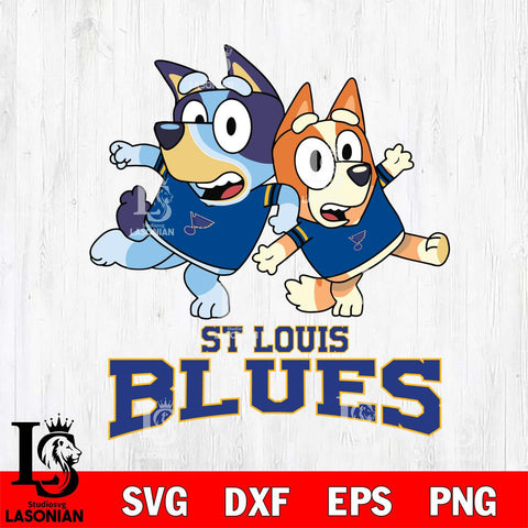 St Louis Blues Bluey & Bingo 13 Svg Eps Dxf Png File, NHL svg, Digital Download, Instant Download