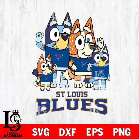 St Louis Blues Bluey & Bingo 14 Svg Eps Dxf Png File, NHL svg, Digital Download, Instant Download