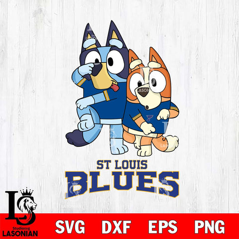 St Louis Blues Bluey & Bingo 18 Svg Eps Dxf Png File, NHL svg, Digital Download, Instant Download