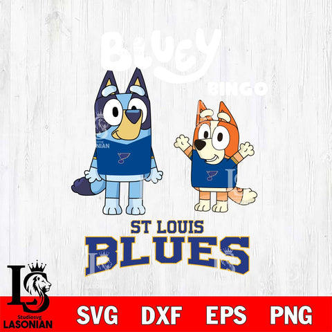 St Louis Blues Bluey & Bingo 4 Svg Eps Dxf Png File, NHL svg, Digital Download, Instant Download
