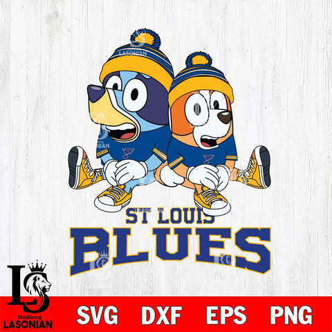 St Louis Blues Bluey & Bingo 8 Svg Eps Dxf Png File, NHL svg, Digital Download, Instant Download
