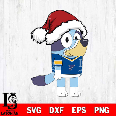 St Louis Blues Bluey Cartoon Christmas Svg Eps Dxf Png File, Digital Download, Instant Download