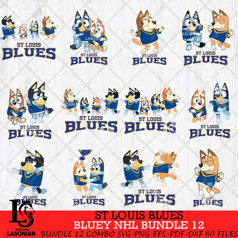 St Louis Blues Bluey Dace Mode NHL Bundle 12 SVG Eps Dxf Png File, Digital Download, Instant Download