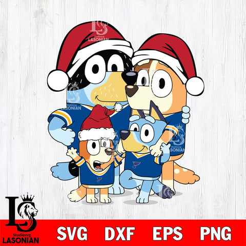 St Louis Blues Bluey Family Christmas Svg Eps Dxf Png File, Digital Download, Instant Download