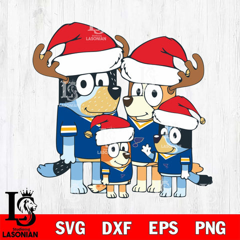 St Louis Blues Bluey Santa Family Svg Eps Dxf Png File, Digital Download, Instant Download