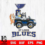 St Louis Blues Bluey friends Svg Eps Dxf Png File, NHL svg, Digital Download, Instant Download