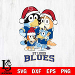 St Louis Blues Christmas Bluey Family Sport Svg, Christmas Svg , NHL svg , Digital Download, dxf eps png pdf file