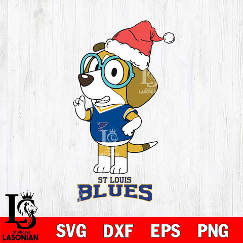 St Louis Blues Christmas Bluey Honey Sport Svg, Christmas Svg , NHL svg , Digital Download, dxf eps png pdf file