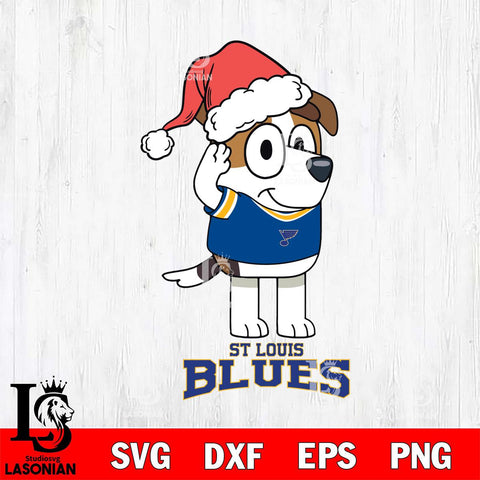St Louis Blues Christmas Bluey Jack Sport Svg, Christmas Svg , NHL svg , Digital Download, dxf eps png pdf file