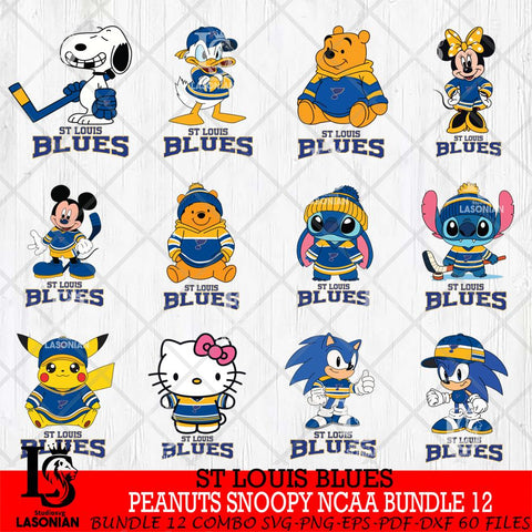 St Louis Blues Disney Hockey NHL Bundle 12 SVG DXF EPS PNG FILE,NHL Bundle File Cut,Disney Digital Download,Instant Download, Silhouette