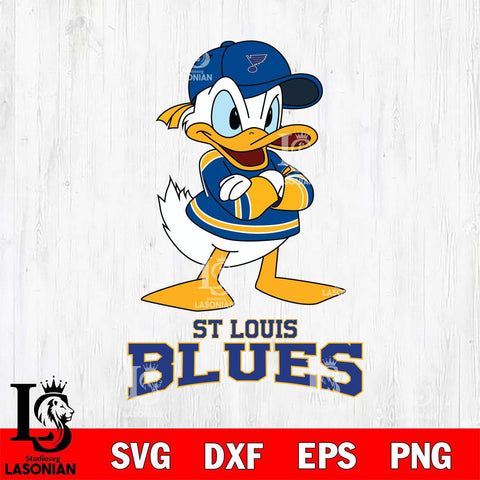 St Louis Blues Donald Duck NHL Hockey SVG DXF EPS PNG FILE,NHL File Cut,Disney Digital Download,Instant Download, Silhouette