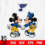 St Louis Blues Fan Minnie And Mickey Love Svg Eps Dxf Png File, Digital Download, Instant Download
