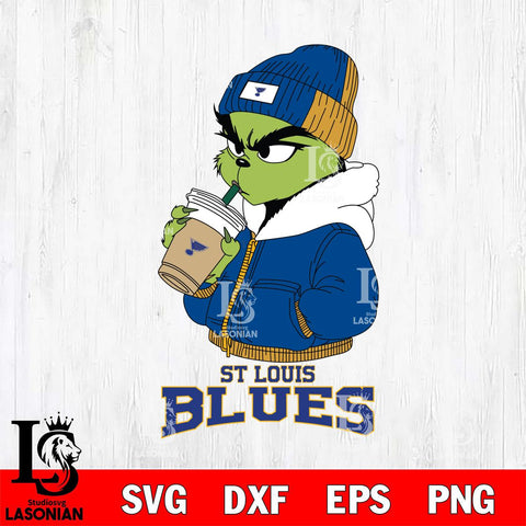 St Louis Blues Grinch Bougie Christmas Cut Files, Cricut,Christmas Svg Dxf Eps Png file , Digital Download