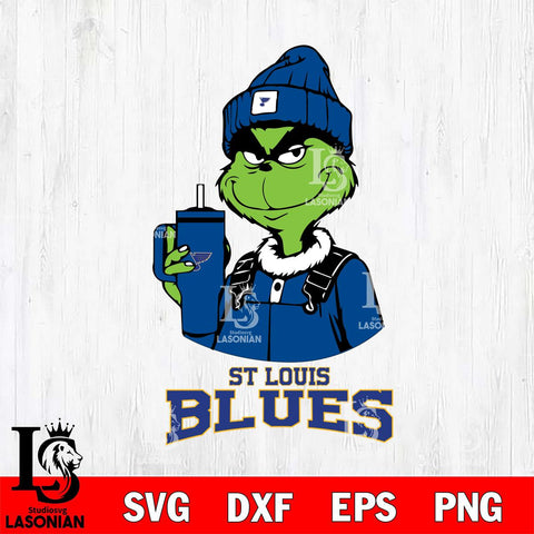 St Louis Blues Grinch Football Christmas Cut Files, Cricut,Christmas Svg Dxf Eps Png file , Digital Download