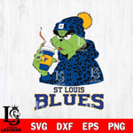 St Louis Blues Grinch Leopard Christmas Cut Files, Cricut,Christmas Svg Dxf Eps Png file , Digital Download