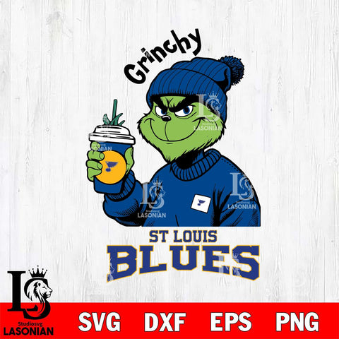 St Louis Blues Grinchy Bougie Christmas Cut Files, Cricut,Christmas Svg Dxf Eps Png file , Digital Download