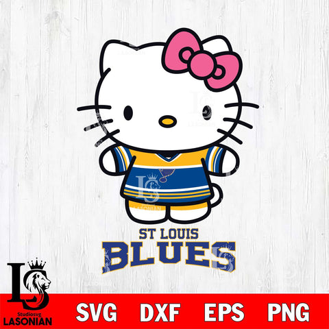 St Louis Blues Hello Kitty NHL Hockey SVG DXF EPS PNG FILE,NHL File Cut,Disney Digital Download,Instant Download, Silhouette