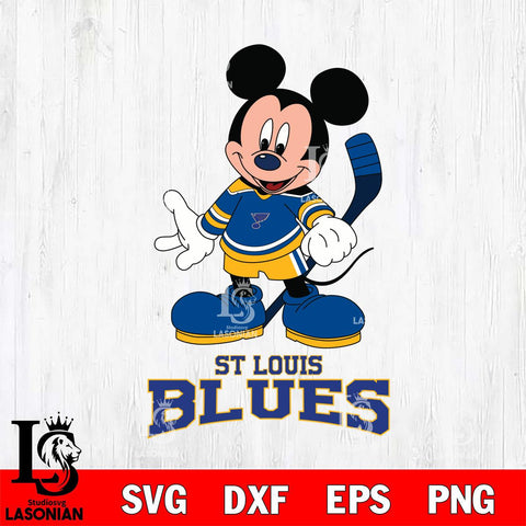 St Louis Blues Mickey NHL Hockey SVG DXF EPS PNG FILE,NHL File Cut,Disney Digital Download,Instant Download, Silhouette