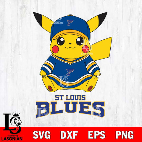 St Louis Blues Pikachu NHL Hockey SVG DXF EPS PNG FILE,NHL File Cut,Disney Digital Download,Instant Download, Silhouette