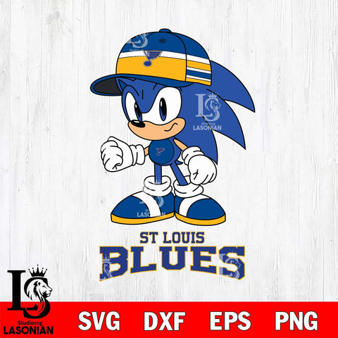 St Louis Blues Sonic NHL Hockey SVG DXF EPS PNG FILE,NHL File Cut,Disney Digital Download,Instant Download, Silhouette