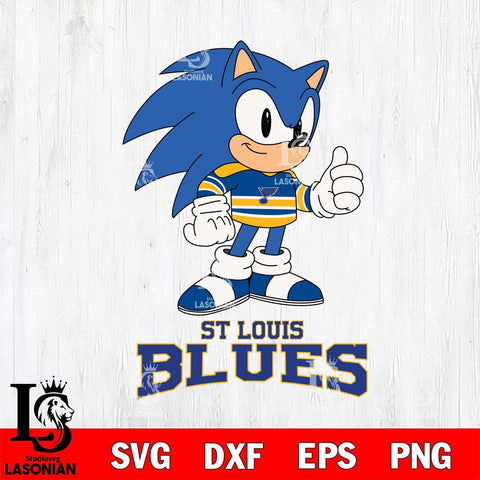 St Louis Blues Sonic like NHL Hockey SVG DXF EPS PNG FILE,NHL File Cut,Disney Digital Download,Instant Download, Silhouette