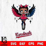 St Louis Cardinals Anglel Black Fan Girl Betty Boop