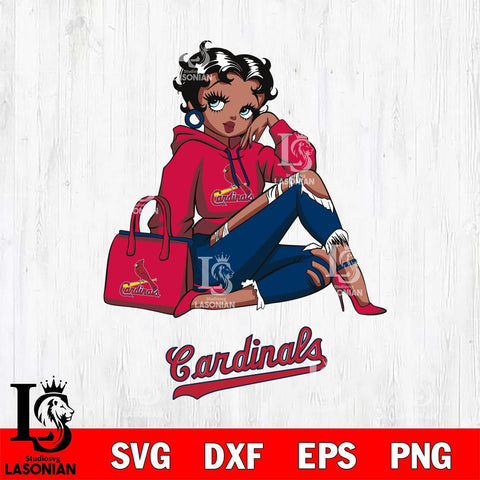 St Louis Cardinals Awesome Black Fan Girl Betty Boop