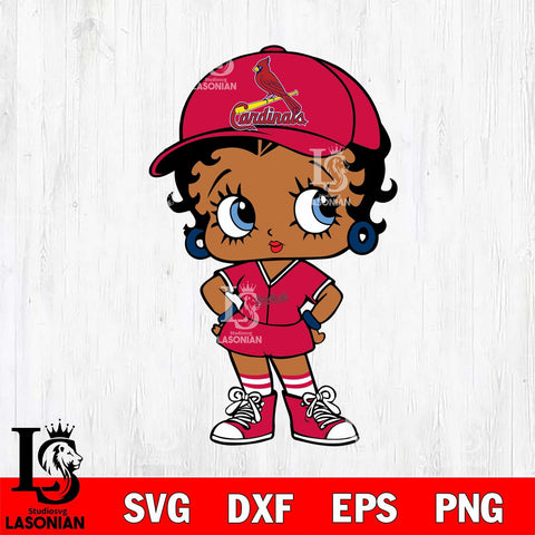 St Louis Cardinals Betty Boop MLB 3 Svg Eps Dxf Png File, MLB svg, Digital Download, Instant Download