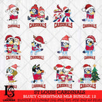 St Louis Cardinals Bluey Christmas MLB Bundle 12 file Cricut , Bluey Cricut , Christmas Svg , Bluey svg , Digital Download, dxf eps png pdf file