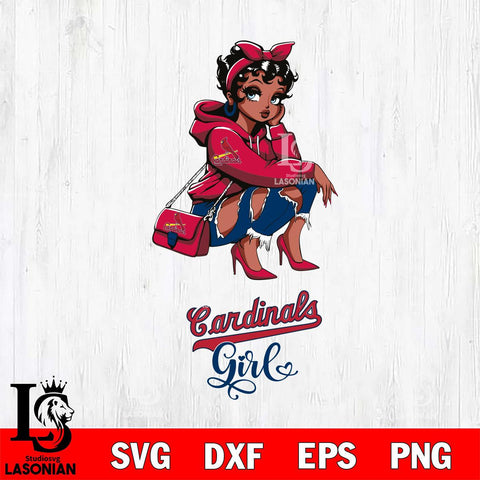 St Louis Cardinals Fashion Black Fan Girl Betty Boop