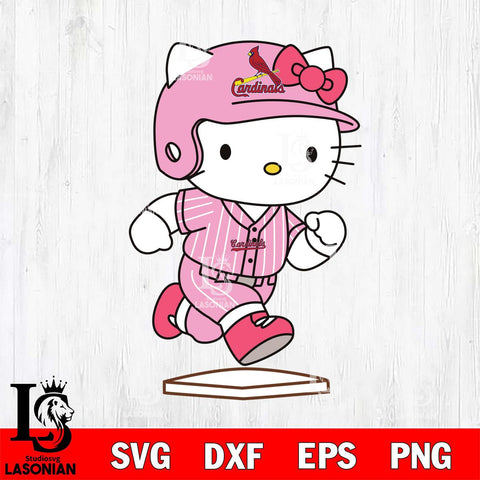 St Louis Cardinals Hello Kitty slide base SVG DXF EPS PNG FILE, MLB File Cut,Hello Kitty Digital Download,Instant Download, Silhouette