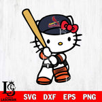 St Louis Cardinals Hello Kitty sport 6 Svg Eps Dxf Png File, Digital Download, Instant Download