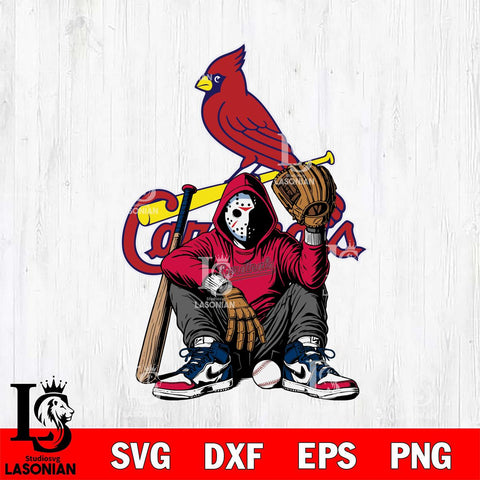 St Louis Cardinals MLB Jason Voorhees Halloween SVG Svg Eps Dxf Png File, Digital Download, Instant Download