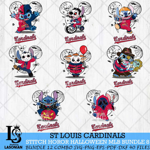 St Louis Cardinals Stitch Halloween Bundle MLB Svg Eps Dxf Png File, Digital Download, Instant Download