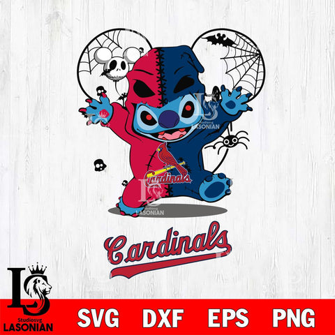 St Louis Cardinals Stitch Horror Halloween 2 Svg Eps Dxf Png File, Digital Download, Instant Download
