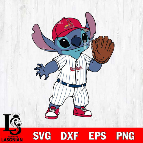 St Louis Cardinals Stitch baseball cute SVG DXF EPS PNG FILE, MLB File Cut, Digital Download,Instant Download, Silhouette, Stitch Cricut