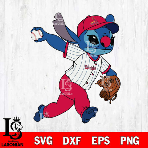 St Louis Cardinals Stitch throw the ball SVG DXF EPS PNG FILE, MLB File Cut, Digital Download,Instant Download, Silhouette, Stitch Cricut