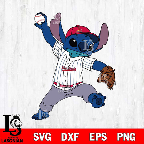 St Louis Cardinals Stitch throws ball SVG DXF EPS PNG FILE, MLB File Cut, Digital Download,Instant Download, Silhouette, Stitch Cricut