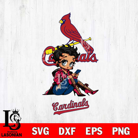St Louis Cardinals Style Black Fan Girl Betty Boop