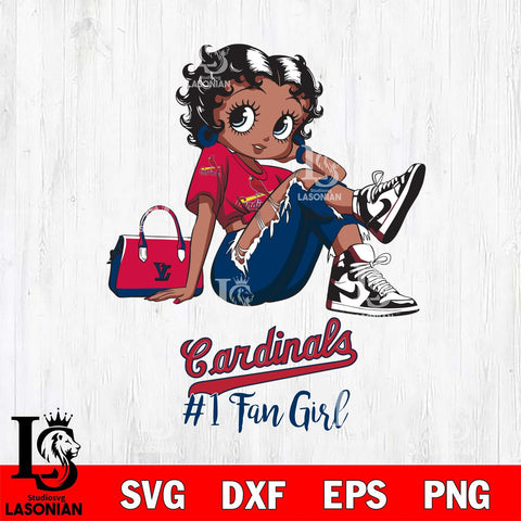 St Louis Cardinals #1 Black Fan Girl Betty Boop